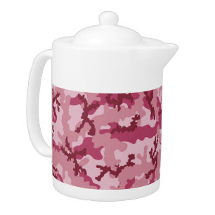 Pink camouflage teapot