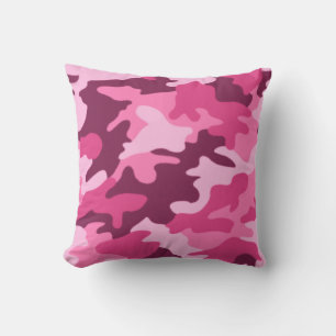 Pink Camouflage Throw Pillow
