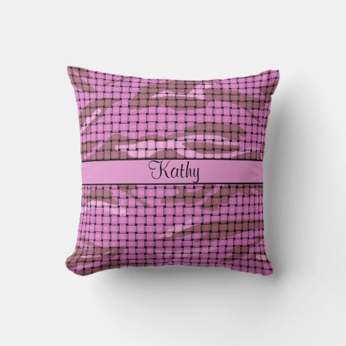 Pink Camouflage Throw Pillow