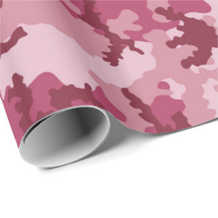 Pink camouflage wrapping paper