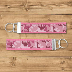 Pink camouflage wrist keychain