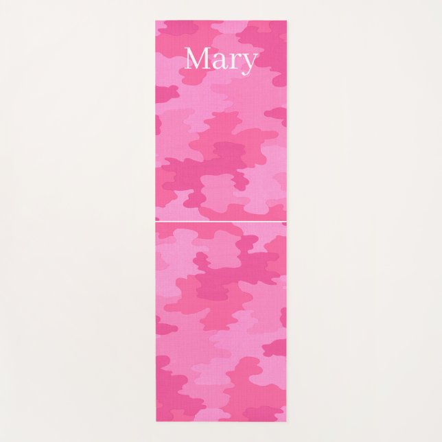 Pink Camouflage Yoga Mat (Front)