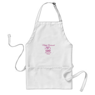 Pink camp bridesmaid add name date year bacheloret adult apron