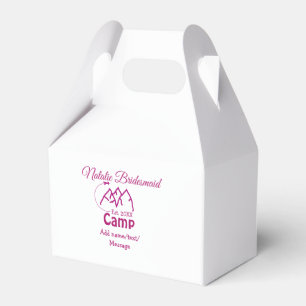 Pink camp bridesmaid add name date year bacheloret favor boxes