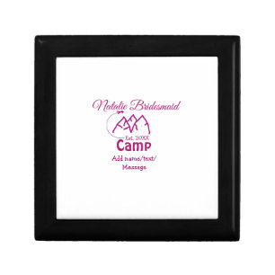 Pink camp bridesmaid add name date year bacheloret gift box