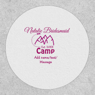 Pink camp bridesmaid add name date year bacheloret patch