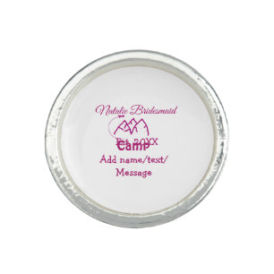 Pink camp bridesmaid add name date year bacheloret ring
