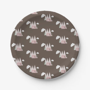 Pink Camper Camping Birthday Party Paper Plates