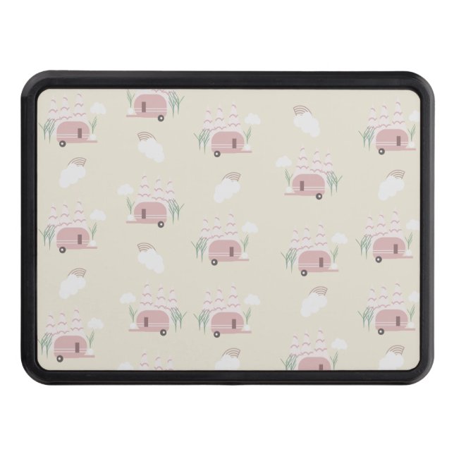 Pink Camper Earthy Pattern    Hitch Cover (Front)