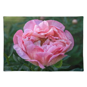 Pink Canadian Flower, Peony Photography Cloth Placemat