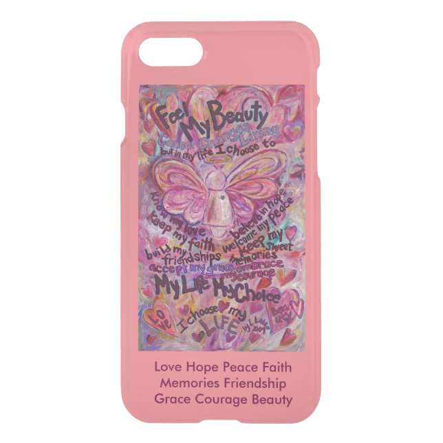 Pink Cancer Angel Art Custom iPhone 7 Case (Back)