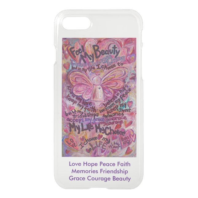 Pink Cancer Angel Art Custom iPhone 7 Case (Back)