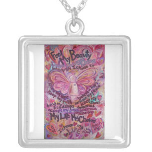 Pink Cancer Angel Feel Beauty Necklace Jewelry