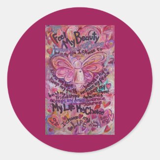 Pink Cancer Angel Poem Custom Art Decal Stickers