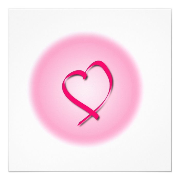 Pink Cancer Heart Invitation
