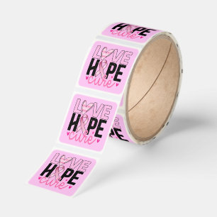 PINK Cancer Love Hope Cure Square Sticker