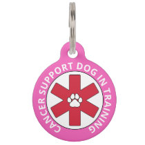 Pink Cancer Support Dog In Training Pet ID Tag