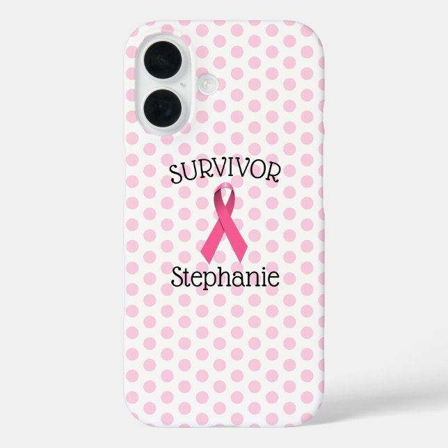 Pink Cancer Survivor Ribbon iPhone / iPad case (Back)