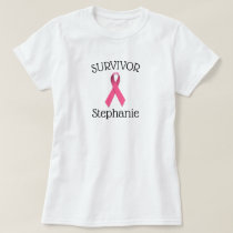 Pink Cancer Survivor Ribbon T-Shirt