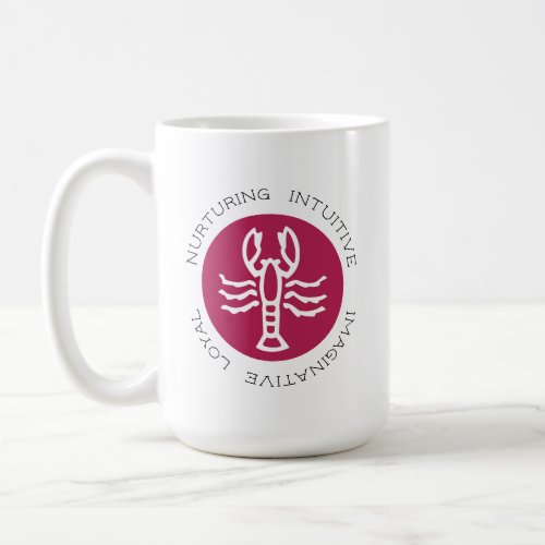 Pink Cancer Zodiac Star Sign Personality Trait Coffee Mug
