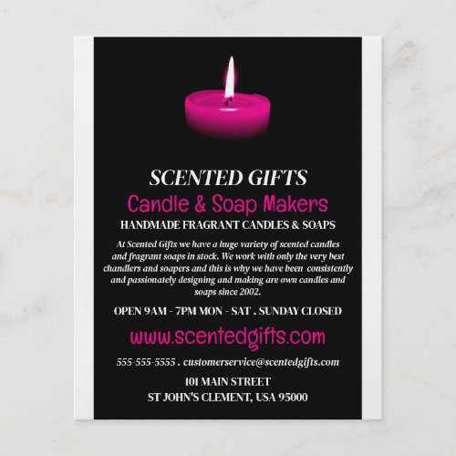 Pink Candle Candle  Soap Maker Advertising Flyer