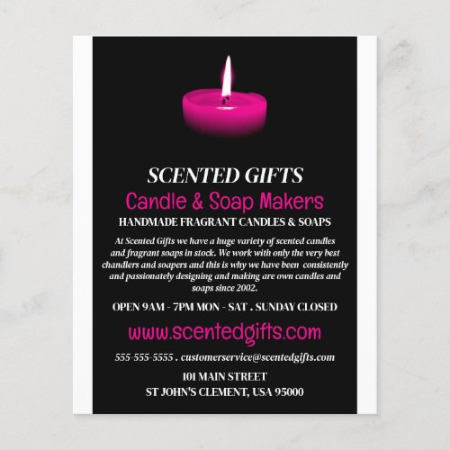 Pink Candle Candle  Soap Maker Advertising Flyer