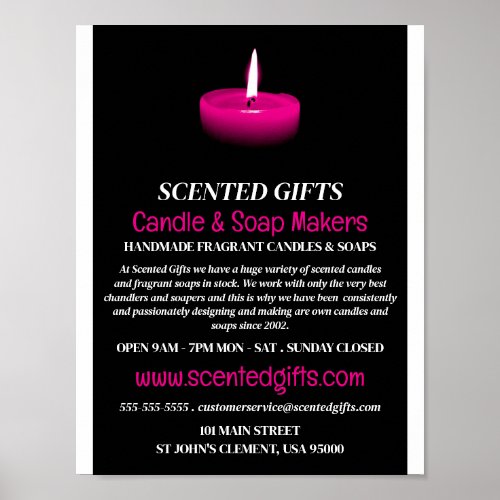 Pink Candle Candle  Soap Maker Advertising Poster