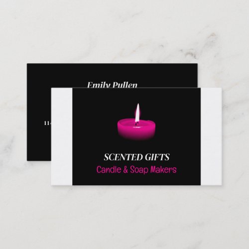 Pink Candle Candle  Soap Maker Business Card