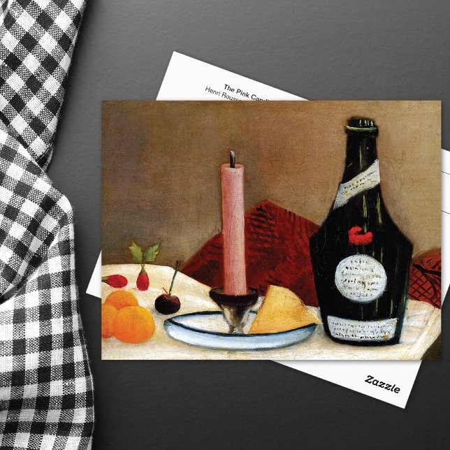 Pink Candle Henri Rousseau Still Life Postcard (Creator Uploaded)