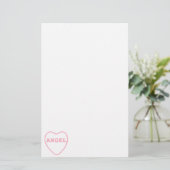 Pink Candy Angel Heart Valentine Design (Standing Front)