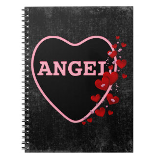Pink Candy Angel Heart Valentine Design 2 Notebook
