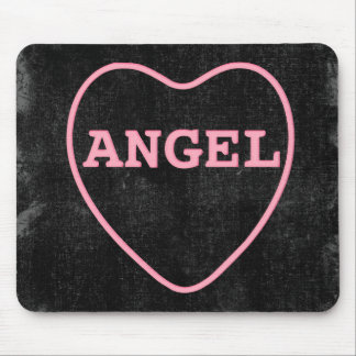 Pink Candy Angel Heart Valentine Design Mouse Pad