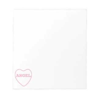 Pink Candy Angel Heart Valentine Design Notepad