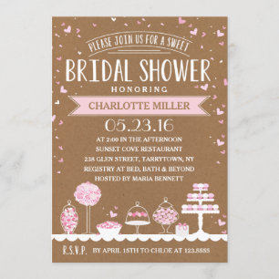 Pink Candy Bar Bridal Shower Invitation