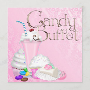 Pink Candy Buffet Party Invitation