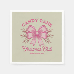 Pink Candy Cane Christmas Club Xmas Season  Napkins