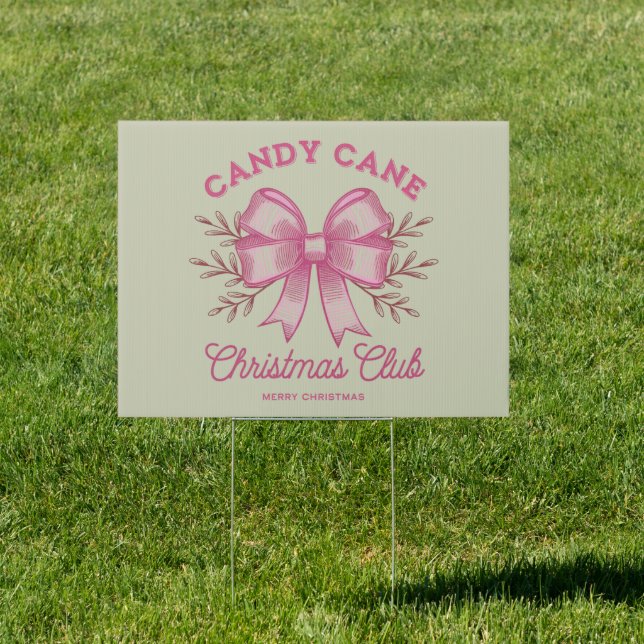 Pink Candy Cane Christmas Club Xmas Season  Sign (Insitu)