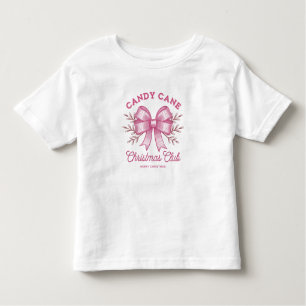Pink Candy Cane Christmas Club Xmas Season Toddler T-shirt