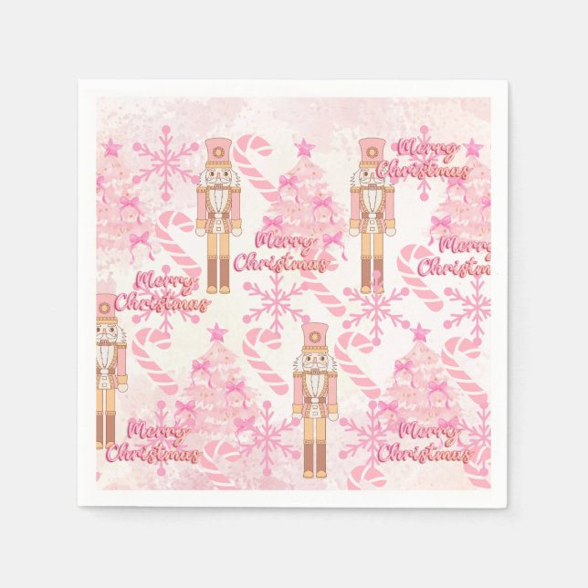Pink Candy Cane Napkins (Front)