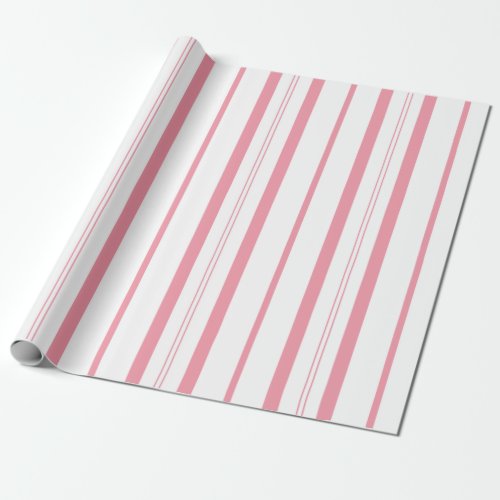 Pink Candy cane Stripes Wrapping Paper