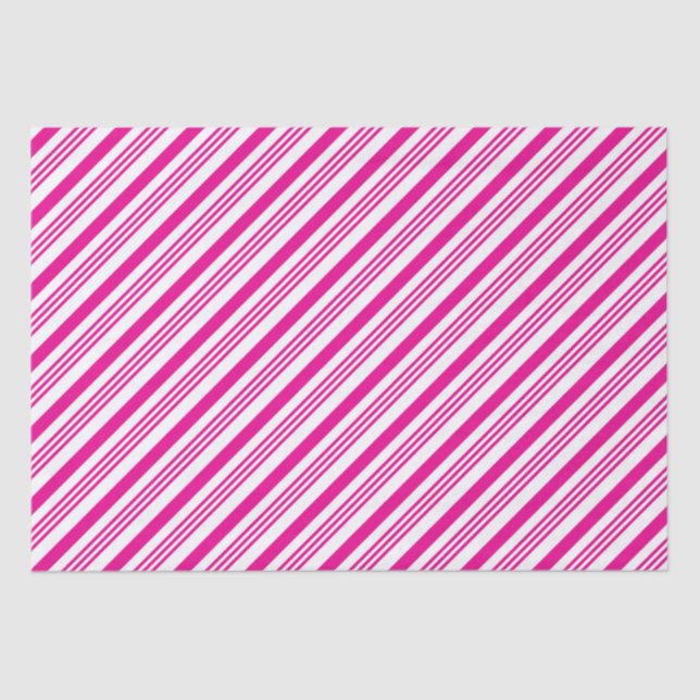 Pink Candy Cane Style 1 Tissue Paper (Front)