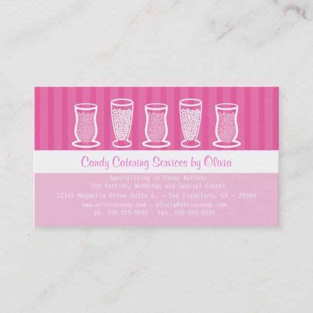 Pink Candy Catering Business Card (Front)