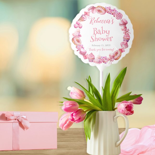Pink Candy Frame Girl Baby Shower Balloon (Pink Candy and Treats Frame Girl Baby Shower Balloon)