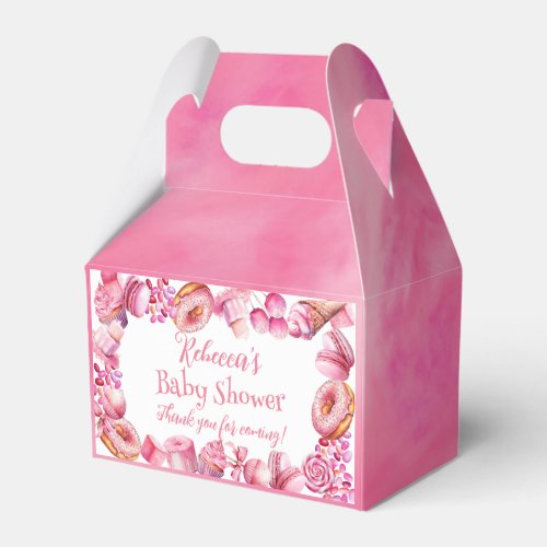 Pink Candy Frame Girl Baby Shower Favor Boxes