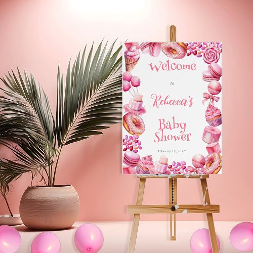 Pink Candy Frame Girl Baby Shower Foam Board