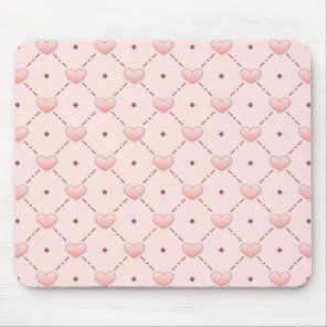 Pink candy hearts mouse pad