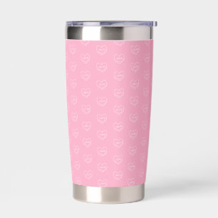 Pink Candy Hearts Print Insulated Tumbler