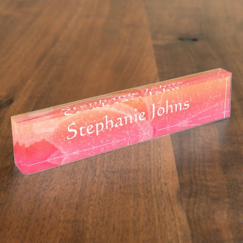 Pink Candy Jelly Patterns Monogram Name Girly Desk Name Plate