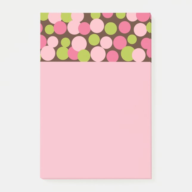 Pink Candy Polka Dots Post It Notes  (Front)