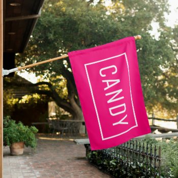 Pink Candy Sign Flag by InkWorks at Zazzle
